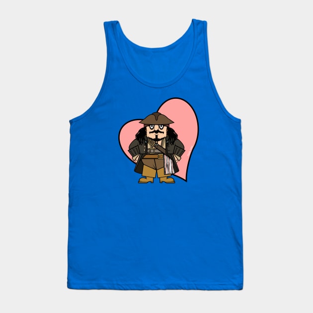 Valentine Captain Pugwash Captain Jack mashup Tank Top by Dark_Inks